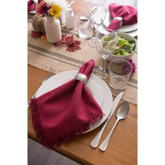 DII® Silver Textured Square Napkin Rings, 6ct.